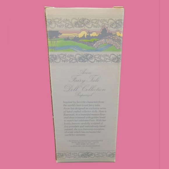 NIB VINTAGE 1986 AVON FAIRY TALE COLLECTION RAPUNZEL PORCELAIN DOLL - Picture 8 of 8